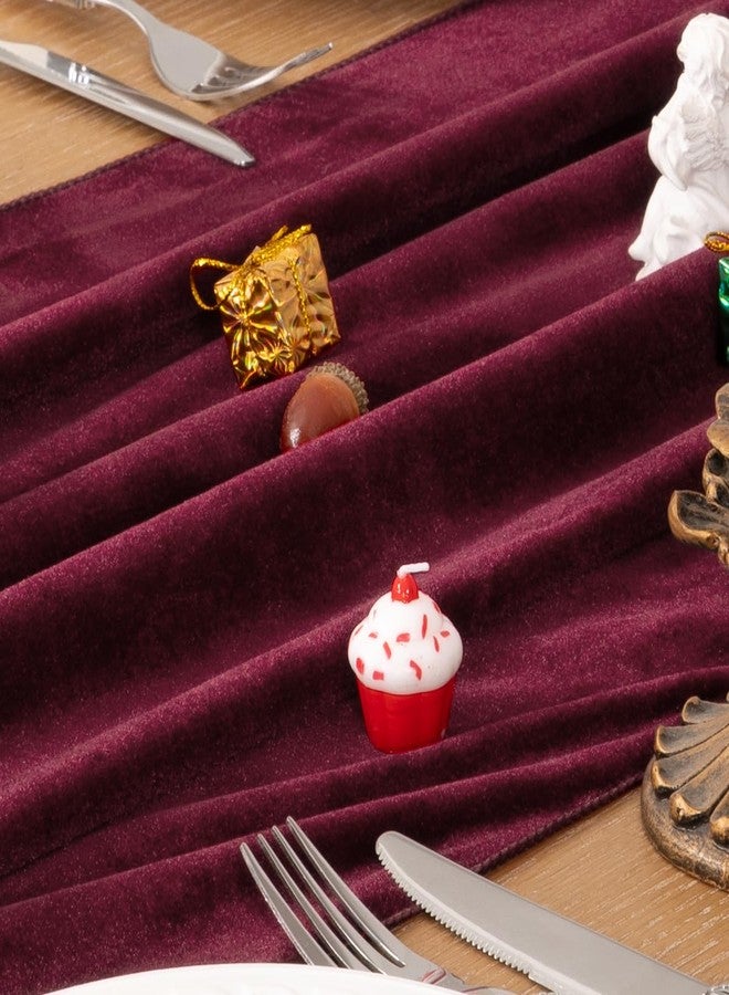 MLMC Velvet Table Runner 10ft Luxury Velvet Fabric Elegant Xmas Table Decor 20x120 Inches for Wedding Christmas New Year Winter Home Decor, Burgundy Red - Image 5